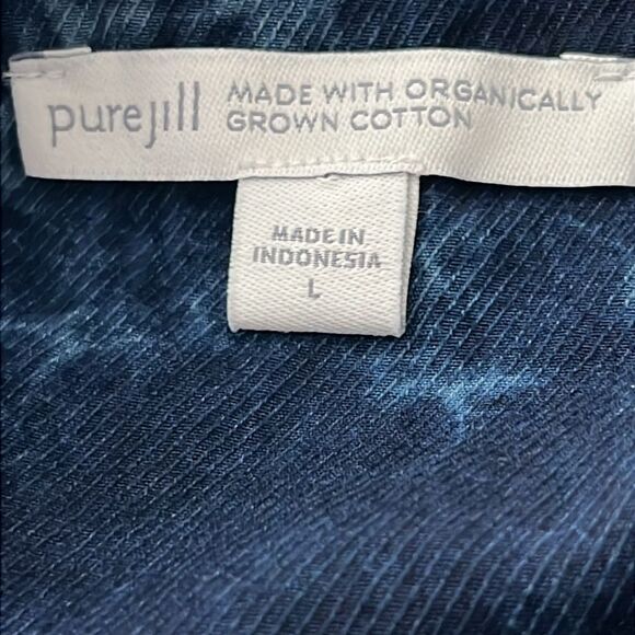 Pure Jill Organically Grown Cotton Tie Tye Popover So Soft ! NWOT SZ L - Picture 7 of 8